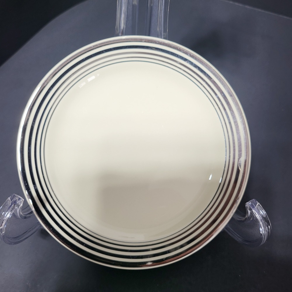 VTG Taylor Smith Taylor USA Platinum Rings Cream Bread Butter Plate‎ 3 49 1